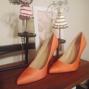 Isaac Mizrahi Orange Isleeza Stilettos Size 7.5
